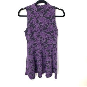 XXI dress forever 21 embroidered purple sleeveless halter dress medium